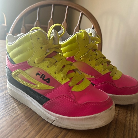 Fila Other - Fila Hi-top sneakers - girls size 13 pink yellow black